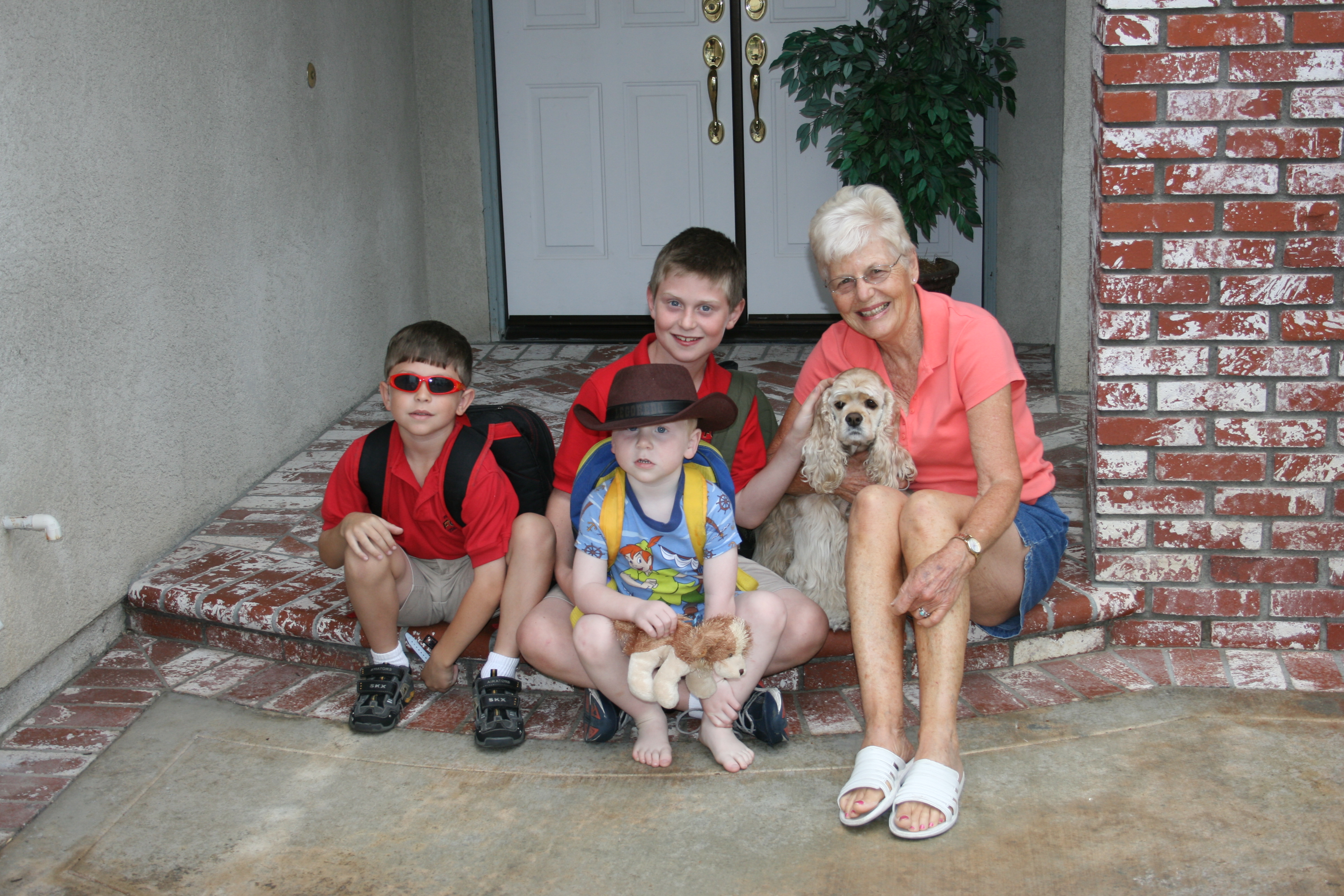 my three boys with Grammy and Raisin for tribute to my mom by Denise M. Colby - thank you, mom