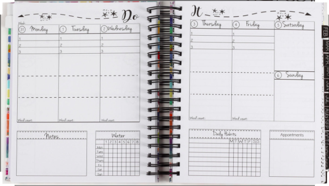 My Brilliant Writing Planner interior