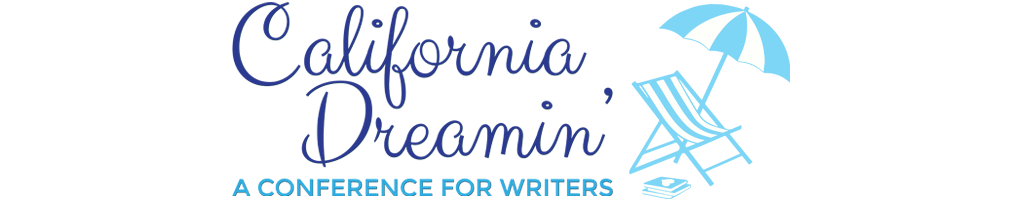 beach chair with an umbrella and Title California Dreamin' A Conference for Writers