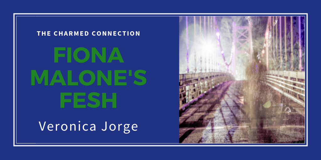A ghost walking across a bridge
