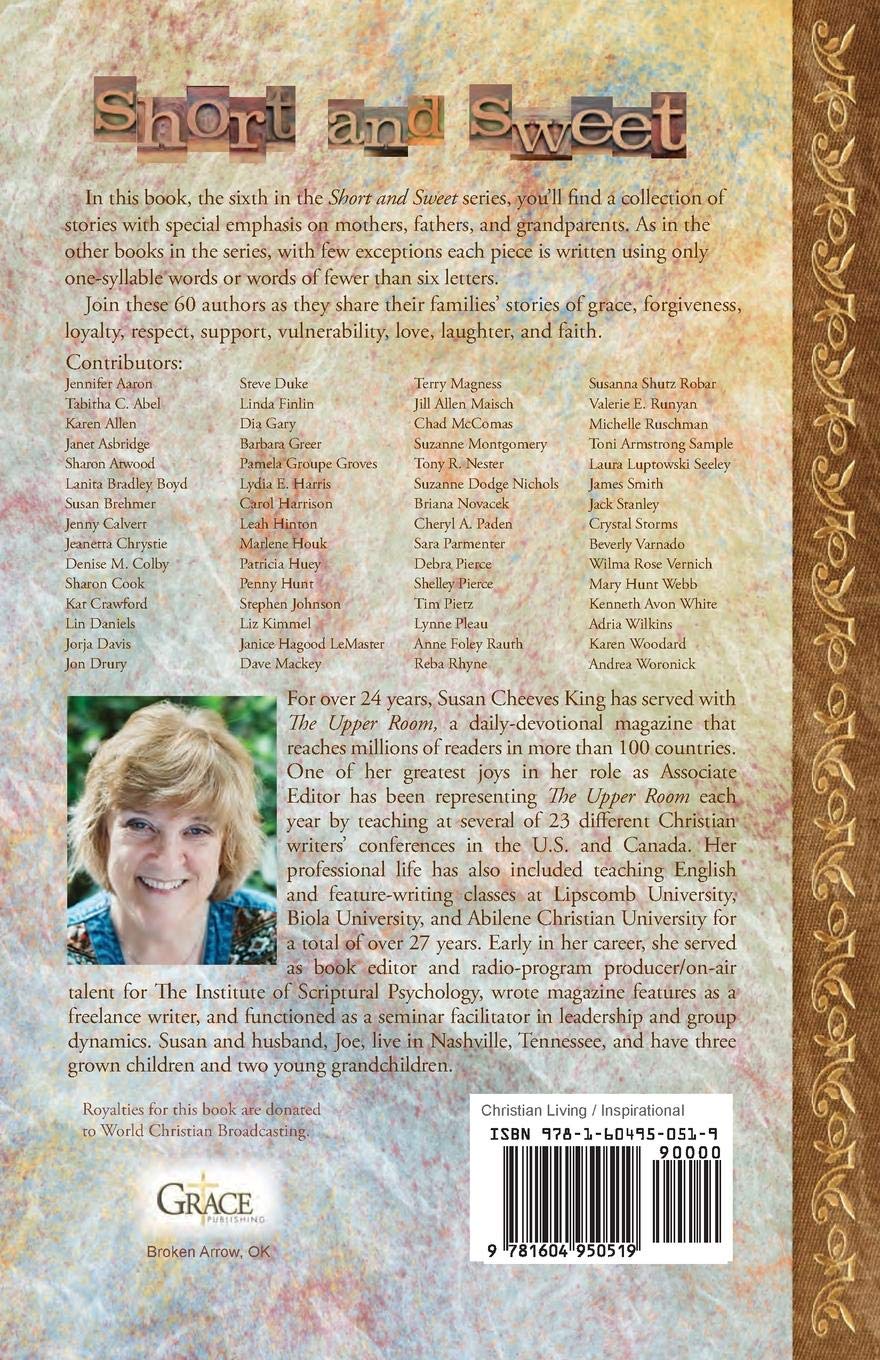 The back cover of the book Short and Sweet's Family Album by Susan Cheeves King, Includes article by Denise M. Colby titled Thank You Mom