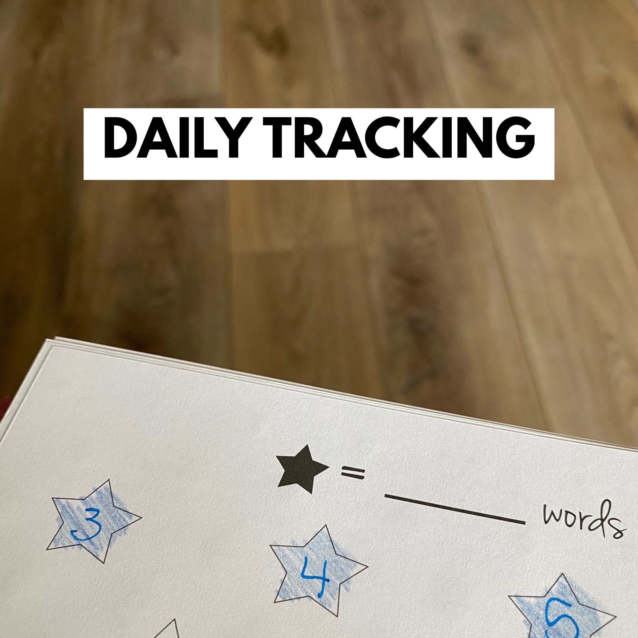 Photo of planner page to highlight daily tracking for writing by Denise M. Colby
