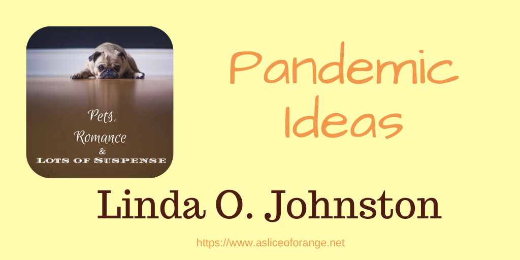 the title "Pandemic Ideas" with picture of a small dog looking at the viewer