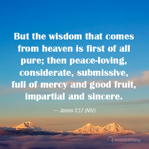 James 3:17 NIV verse with wisdom in it - focus word, word of the year, by Denise M. Colby
