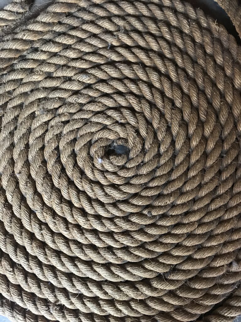 image of a coiled rope taken at Disneyland to use as a background image