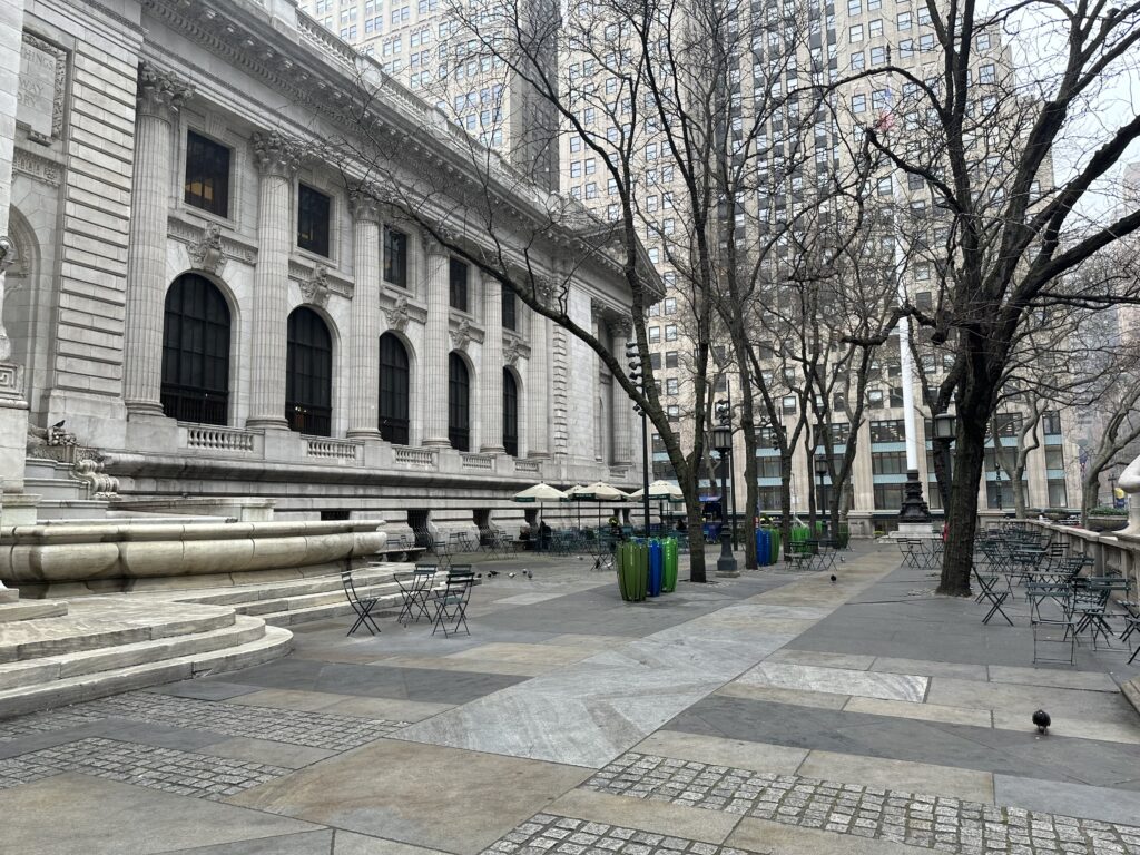 Front courtyard of the NYC Library