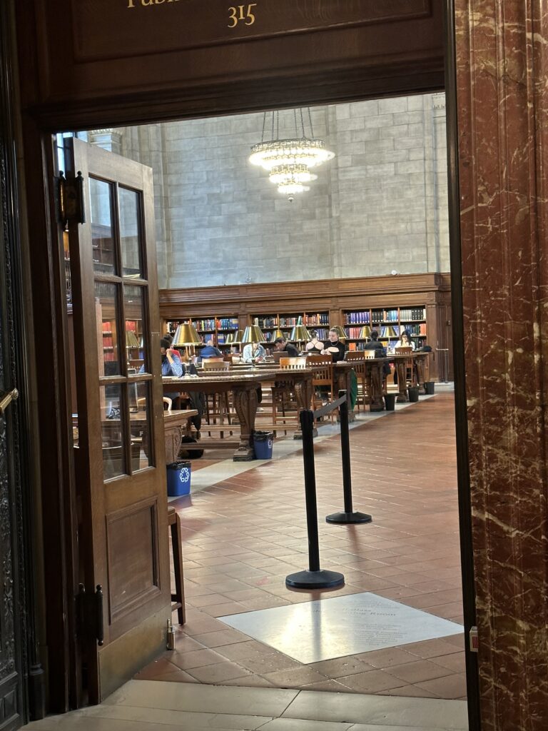 Entrance to the Public Catalog Room at the NYC Library