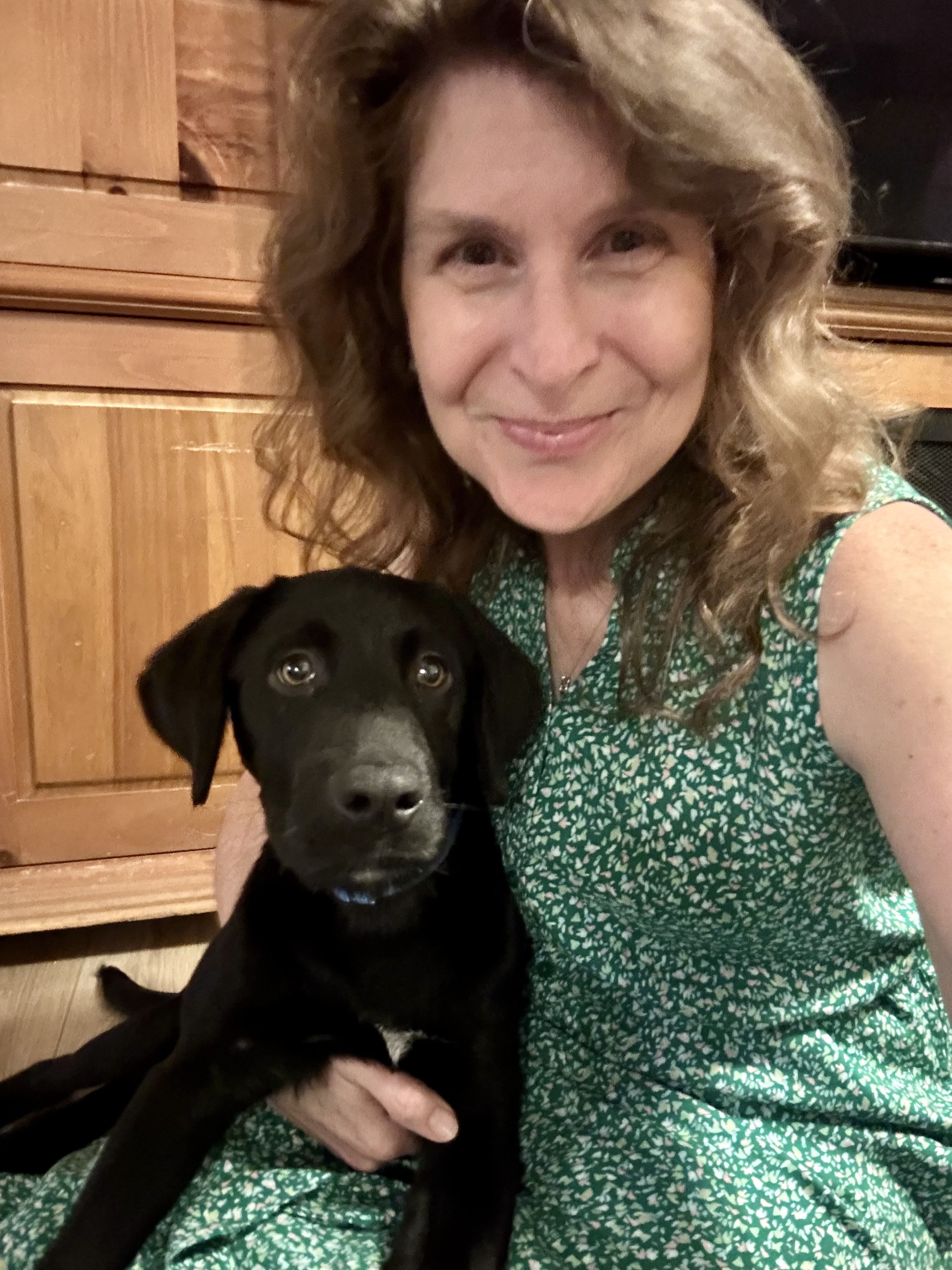 Writer Denise M. Colby with her new puppy Ace