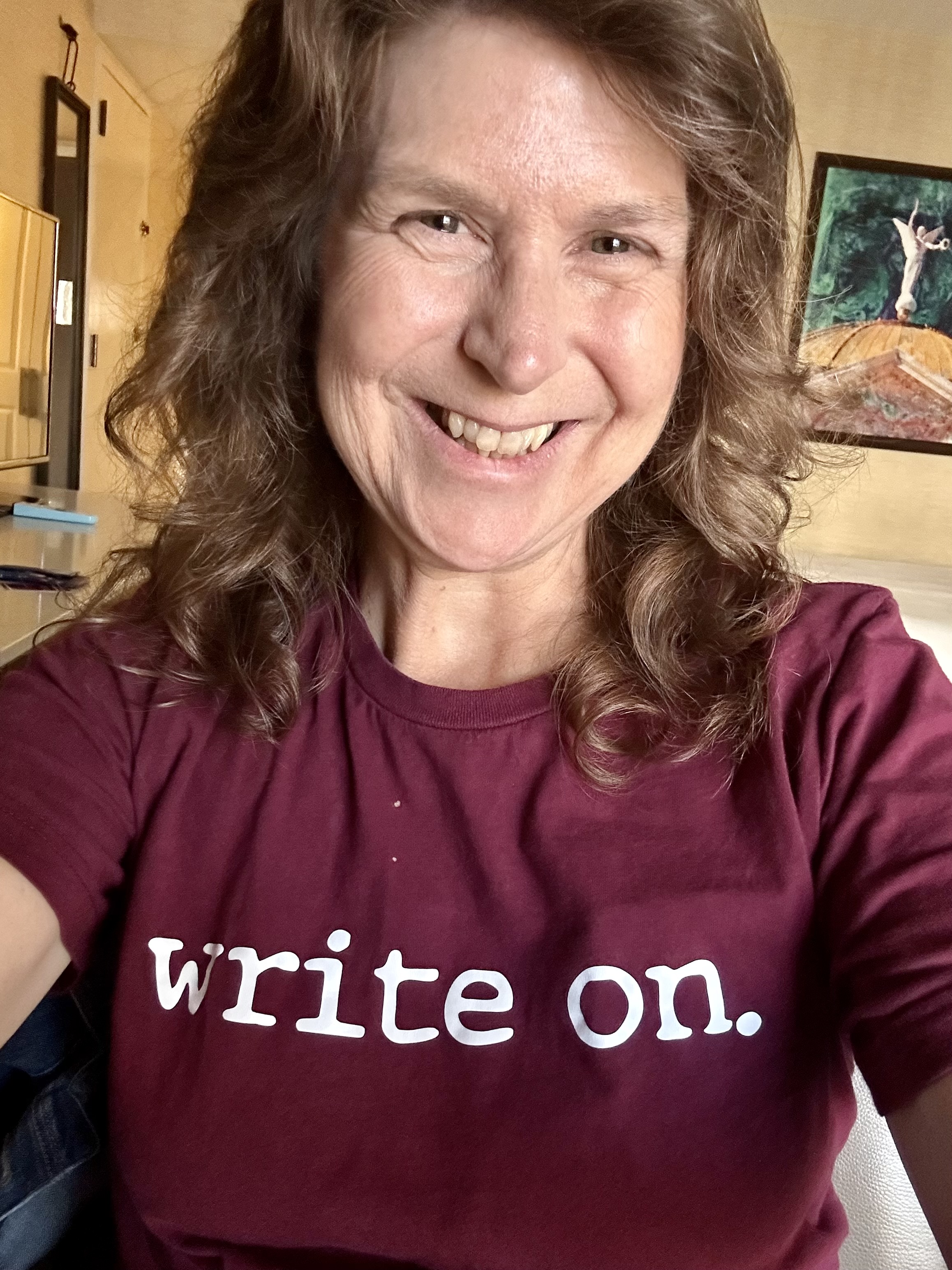 Denise M. Colby ready for the Faith Hope Love Christian Writer's Conference in September 2023
