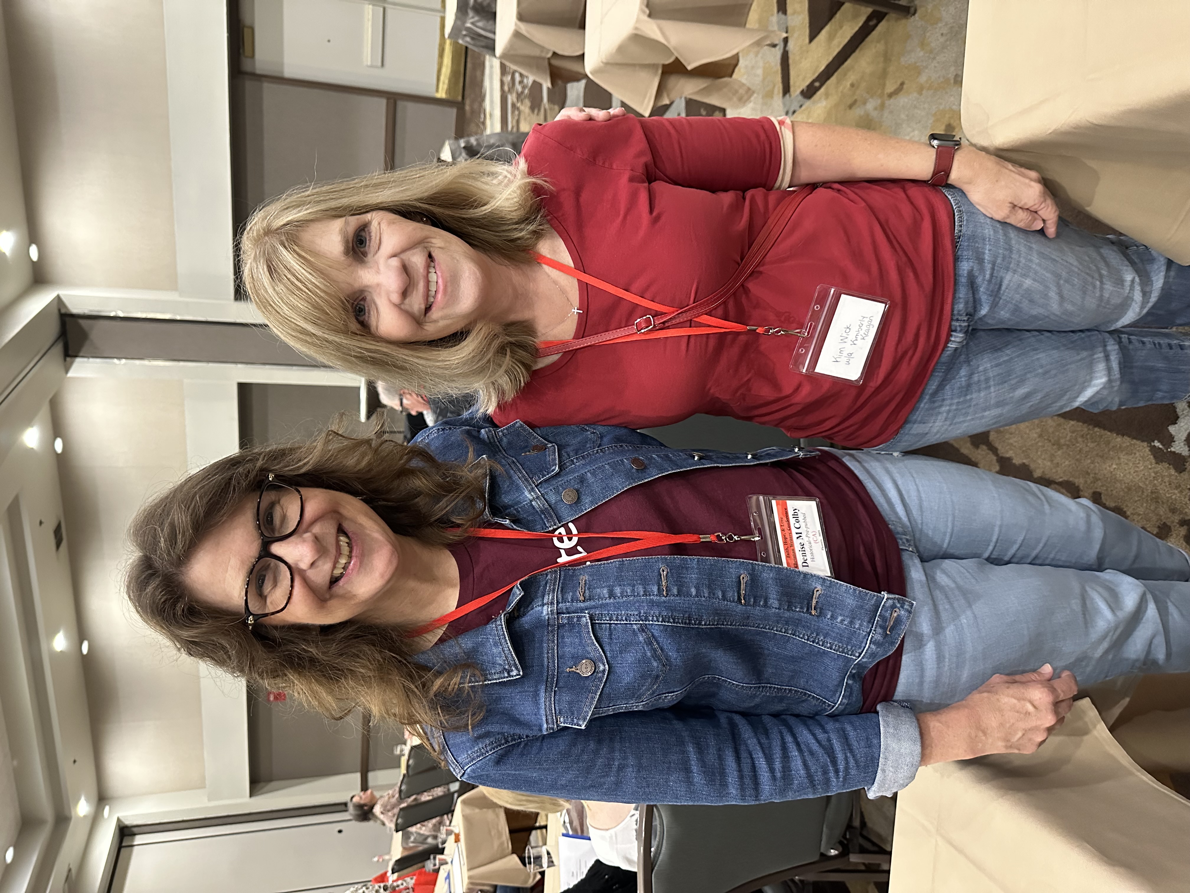 Denise M. Colby with critique partner Kim at the Faith Hope Love Christian Writer's Conference in September 2023