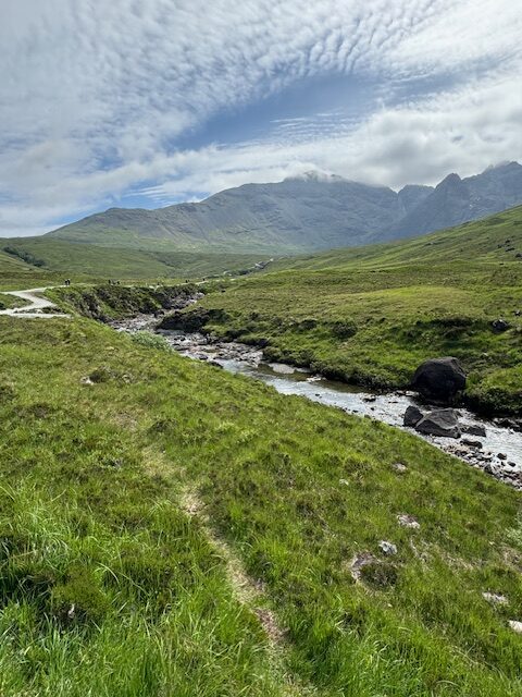 A photo of the fairy pools on the Island of Skye in Scotland