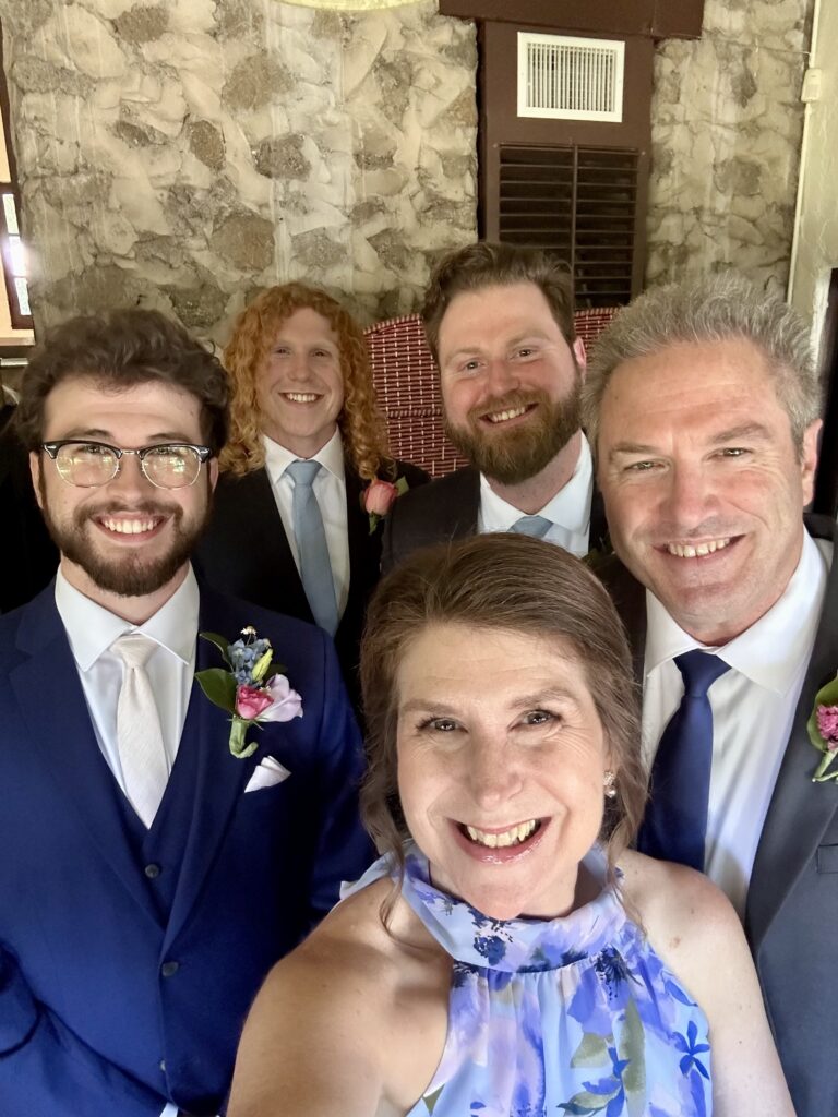 Family wedding party before the happily ever after