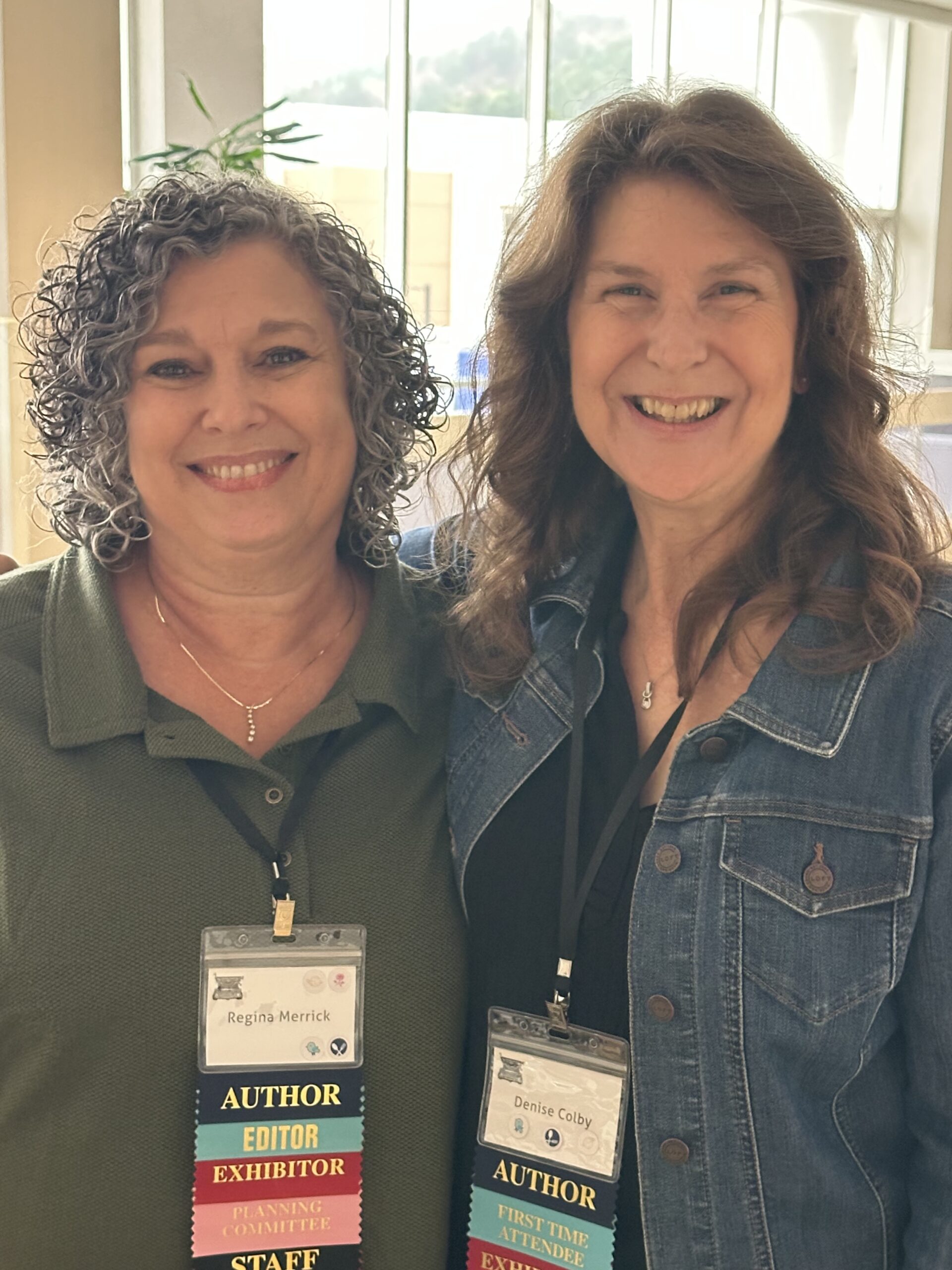 Denise M. Colby with her editor Regina Rudd Merrick at ScrivCon 2024