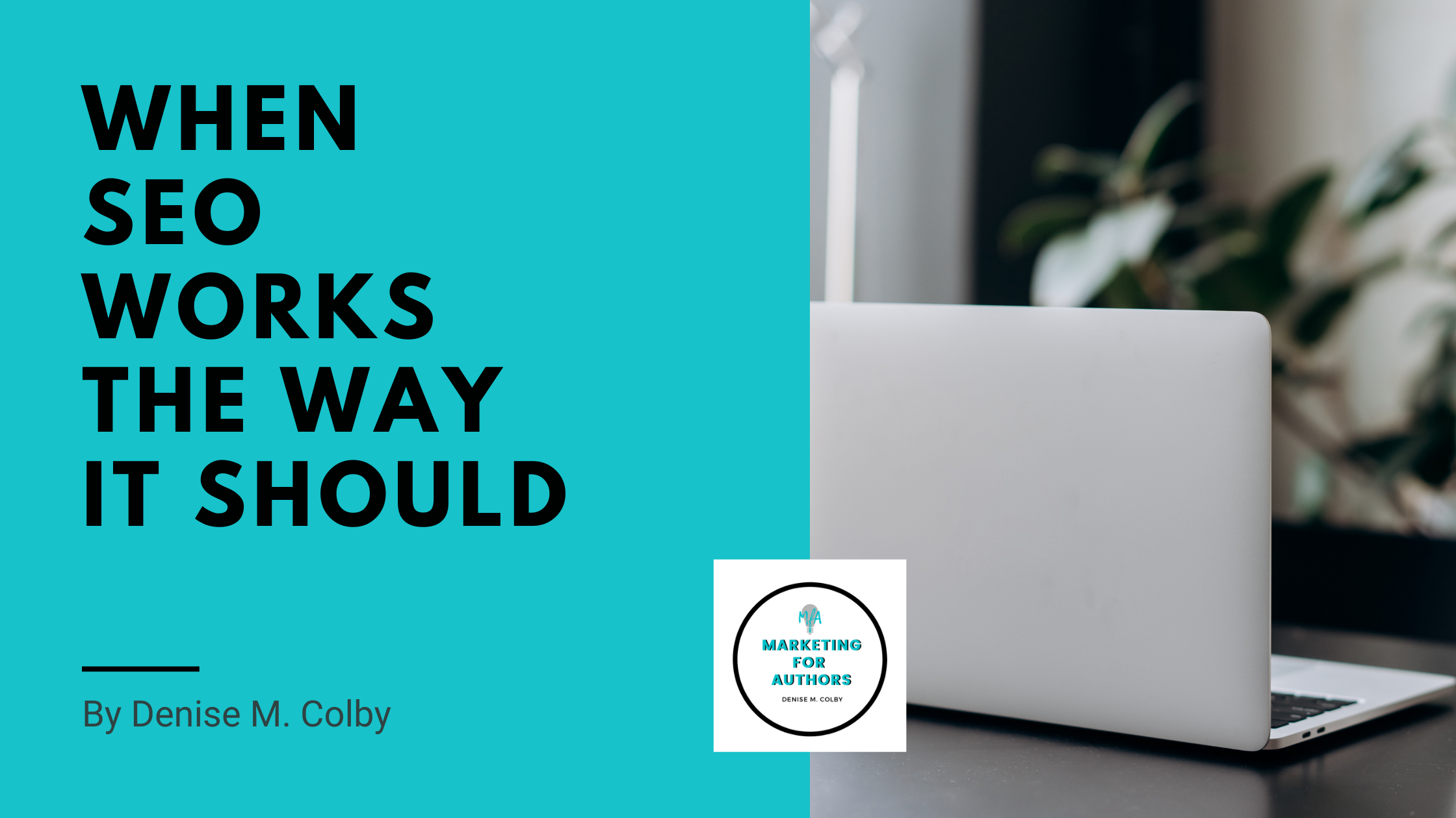 Blog header with the title When SEO works the way it should by Denise M. Colby