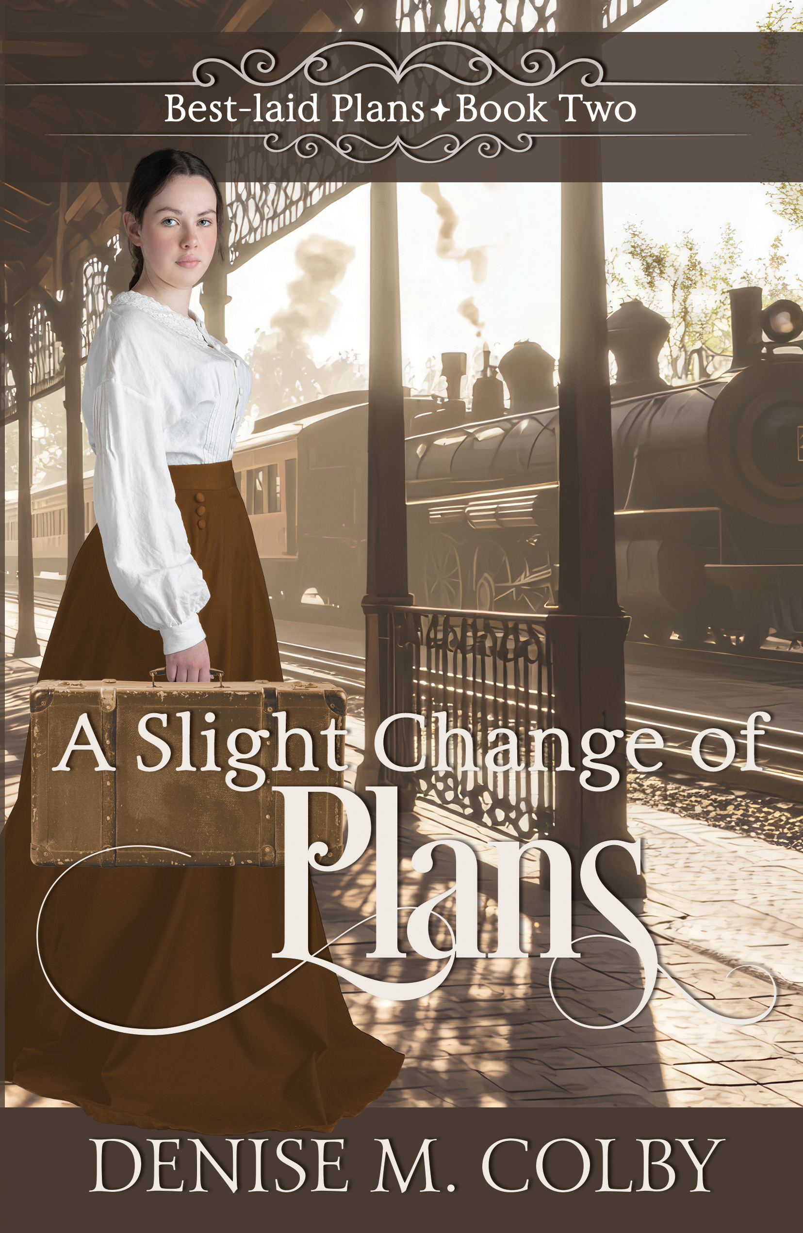 Book cover for A Slight Change of Plans by Denise M. Colby is a historical romance set in 1870 Sacramento, California