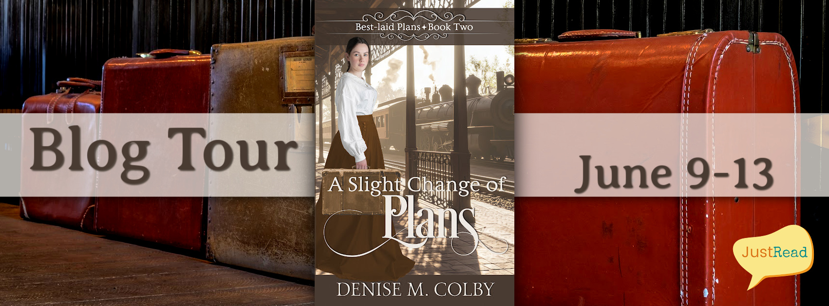 The blog tour graphic for A Slight Change of Plans to help celebrate book birthday for this novel