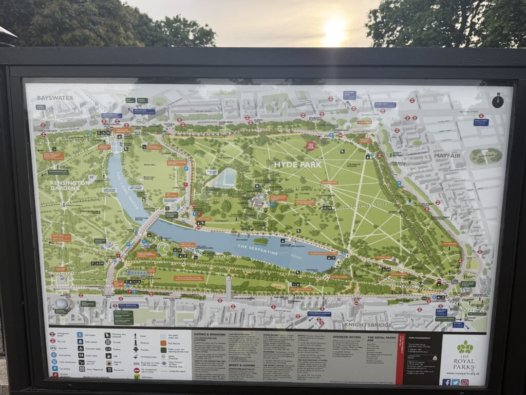 map for Hyde park - maps are great for writing research