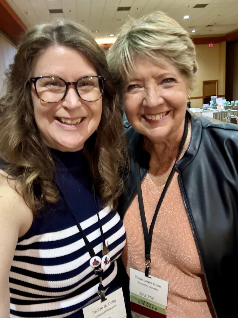 Author Robin Jones Gunn at the 2025 ACFW reader event. she had a long line and very excited readers waiting to meet her