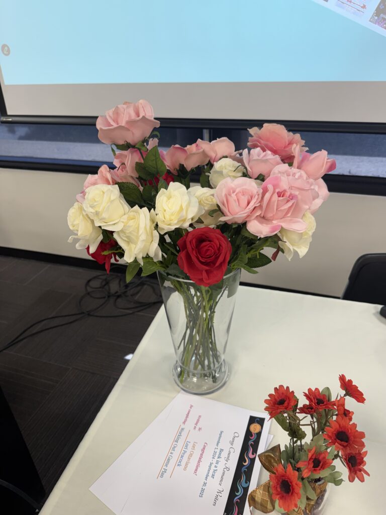 Roses were given out at the birthday bash