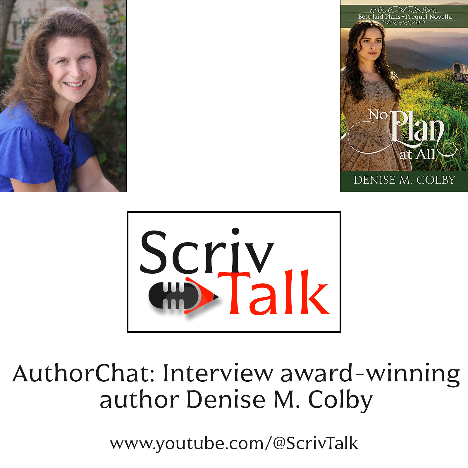 YouTube video interview graphic for No Plan at All book birthday
