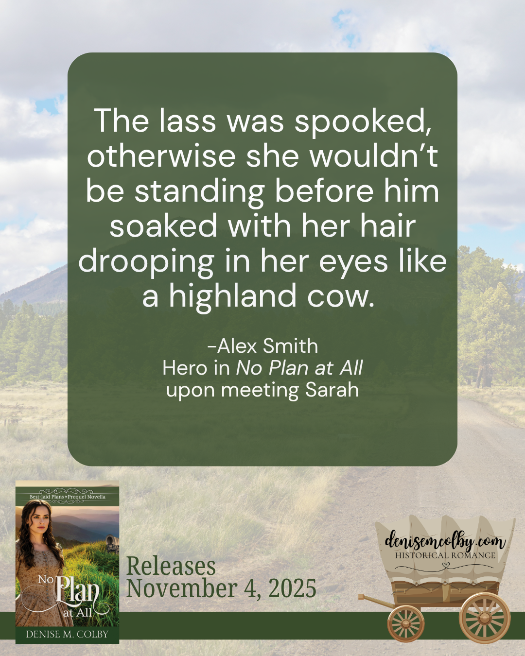 Book quote for No Plan at All about highland cows