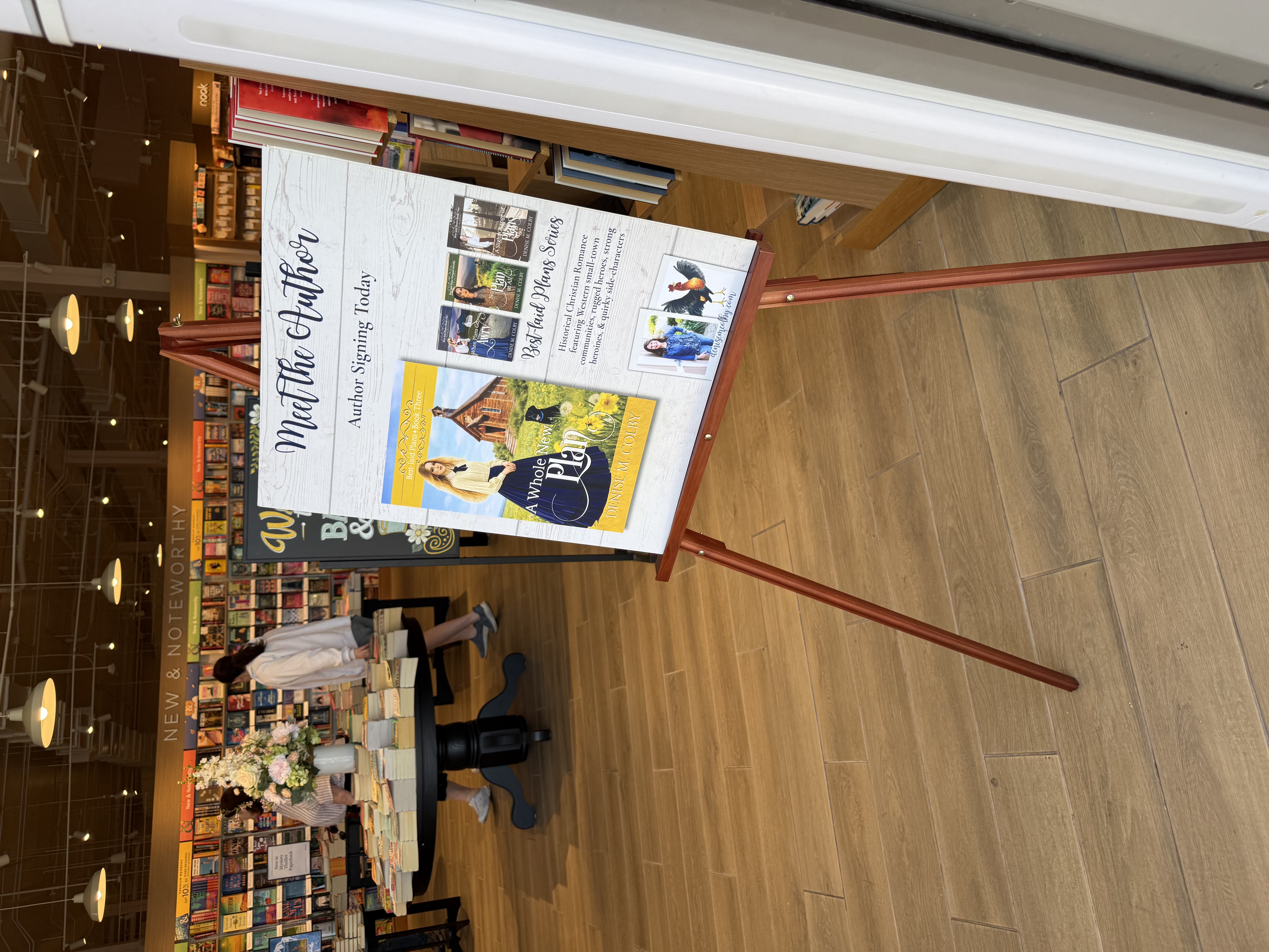 Denise Colby's Easel Poster for her author signing